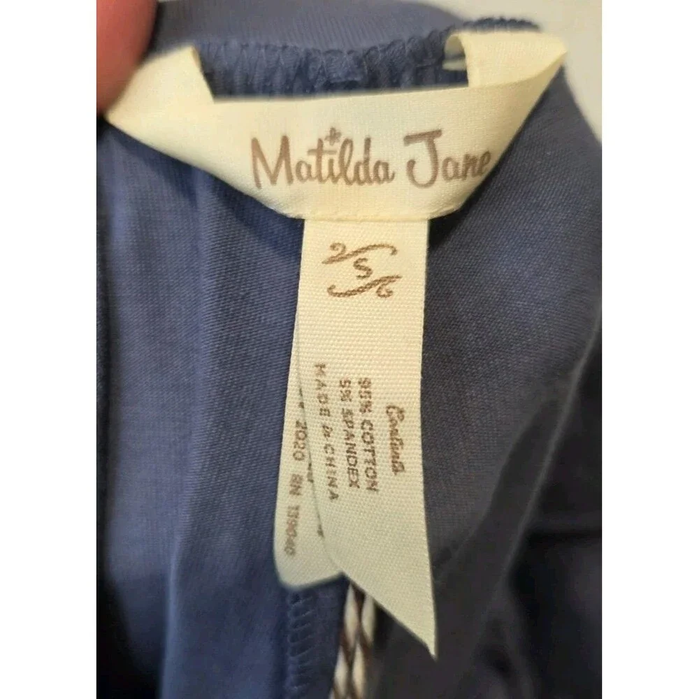Matilda Jane Size S Blue Big Ruffle Pants New Stretch Waist